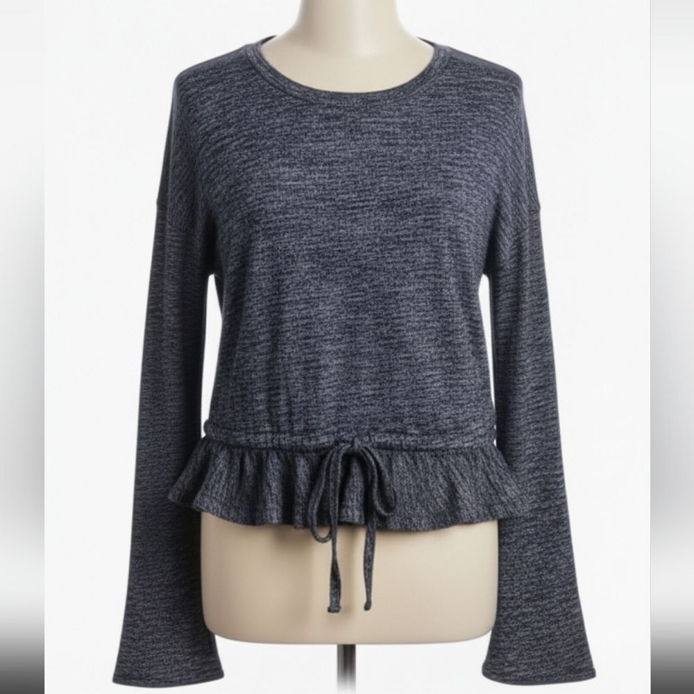 GAP Blue Navy Long Sleeve Soft Knit Top with Waist Band Size Small